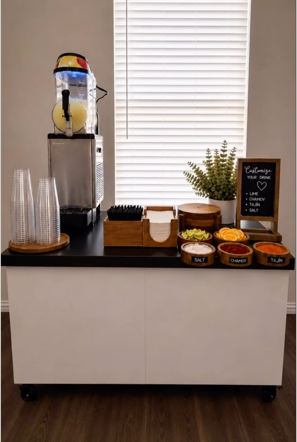 Margarita machine rental setup